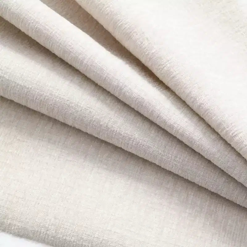 Grand canapé d'angle en chenille avec pouf de rangement et poches, support de téléphone réglable et ports de charge