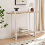 avec Étagères - Table Console en Métal et Bois Moderne pour Salon, Entrée, Couloir, Foyer