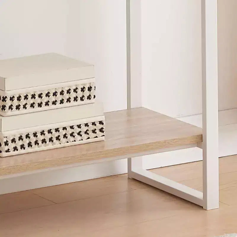 avec Étagères - Table Console en Métal et Bois Moderne pour Salon, Entrée, Couloir, Foyer