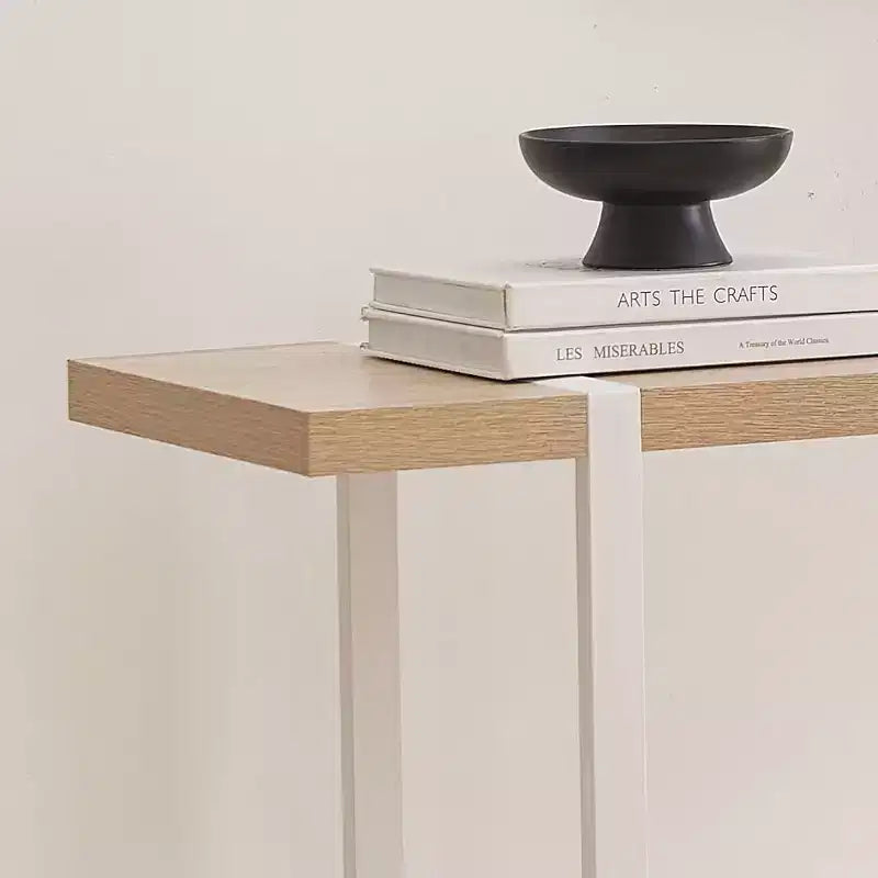 avec Étagères - Table Console en Métal et Bois Moderne pour Salon, Entrée, Couloir, Foyer