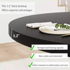 Table à manger ronde de 47 po pour 4 personnes, table de cuisine en bois avec pied robuste et plateau en 4 sections, table de ferme pour salle à manger