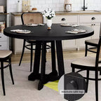 COZONY 47 Round Dining Table for 4, Wood Pedestal Kitchen Table with Sturdy Base & 4-Section Top, Farmhouse Dinner Table for Dining Room