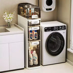 Meuble de Rangement Salle de Bain Mince à 4 Niveaux, Meuble de Salle de Bain Étroit avec Tiroirs et Boîte à Mouchoirs, Boîte de Rangement Fine en Plastique Imperméable pour Espaces Étroits Cuisine