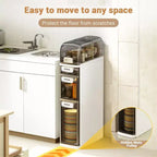 Meuble de Rangement Salle de Bain Mince à 4 Niveaux, Meuble de Salle de Bain Étroit avec Tiroirs et Boîte à Mouchoirs, Boîte de Rangement Fine en Plastique Imperméable pour Espaces Étroits Cuisine