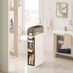 Meuble de Rangement Salle de Bain Mince à 4 Niveaux, Meuble de Salle de Bain Étroit avec Tiroirs et Boîte à Mouchoirs, Boîte de Rangement Fine en Plastique Imperméable pour Espaces Étroits Cuisine