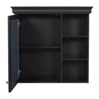 Armoire à pharmacie rectangulaire en MDF de 30 po L x 28 po H avec miroir, tablette réglable, charnières à fermeture amortie et étagères ouvertes