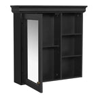 Armoire à pharmacie rectangulaire en MDF de 30 po L x 28 po H avec miroir, tablette réglable, charnières à fermeture amortie et étagères ouvertes