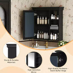 Armoire à pharmacie rectangulaire en MDF de 30 po L x 28 po H avec miroir, tablette réglable, charnières à fermeture amortie et étagères ouvertes