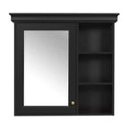 Armoire à pharmacie rectangulaire en MDF de 30 po L x 28 po H avec miroir, tablette réglable, charnières à fermeture amortie et étagères ouvertes