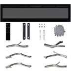 Insert de cheminée électrique murale de 72 pouces, foyer encastré de 12 couleurs de flamme avec double chauffage 750w/1500w, foyer intelligent à commande vocale