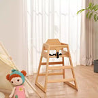 Chaises de salle à manger, Rehausseur de chaise pour bébé, Chaise haute pour bébé, Bois massif double, Facile à nettoyer
