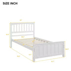 Lit plateforme simple en bois massif, cadre de lit simple en bois avec tête de lit pour chambre à coucher