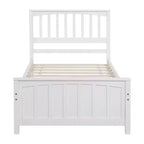 Lit plateforme simple en bois massif, cadre de lit simple en bois avec tête de lit pour chambre à coucher