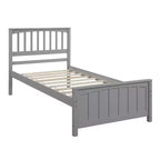 Lit plateforme simple en bois massif, cadre de lit simple en bois avec tête de lit pour chambre à coucher