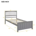 Lit plateforme simple en bois massif, cadre de lit simple en bois avec tête de lit pour chambre à coucher
