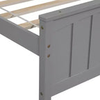 Lit plateforme simple en bois massif, cadre de lit simple en bois avec tête de lit pour chambre à coucher