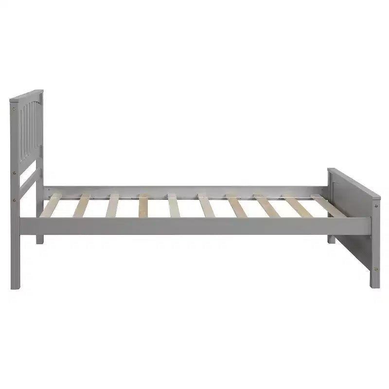 Lit plateforme simple en bois massif, cadre de lit simple en bois avec tête de lit pour chambre à coucher