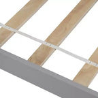 Lit plateforme simple en bois massif, cadre de lit simple en bois avec tête de lit pour chambre à coucher