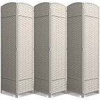 Sorbus Extra Wide Double Hinged 6 Panels Partition Room Dividers - Mesh Hand-Woven Design Folding Privacy Screens, Wall Divider for Room Separation