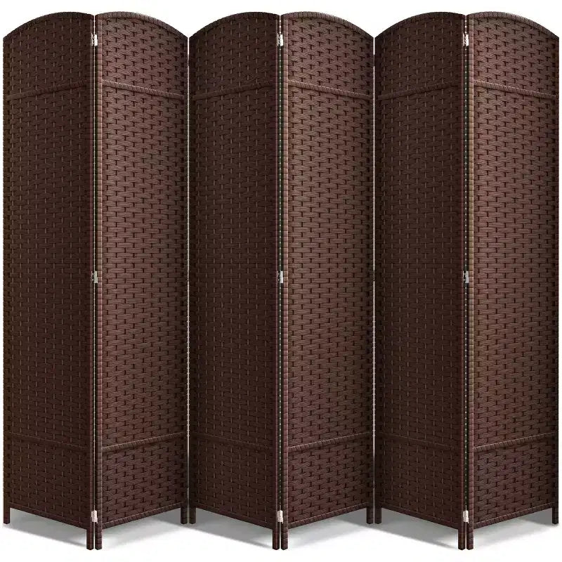 Paravents Séparateurs de Pièce à 6 Panneaux Extra Larges à Double Charnière - Écrans d'Intimité Pliants avec Design en Maille Tressée à la Main, Séparateur Mural pour la Séparation des Pièces