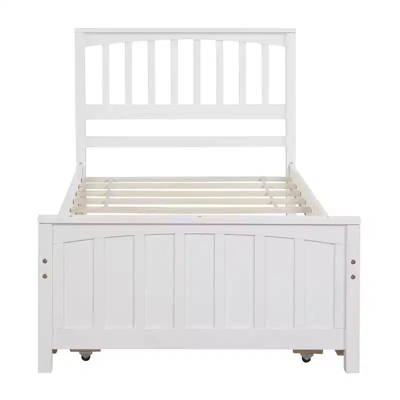 avec Trundle, Cadre de Lit en Bois avec Tête et Pied de Lit pour Chambre à Coucher
