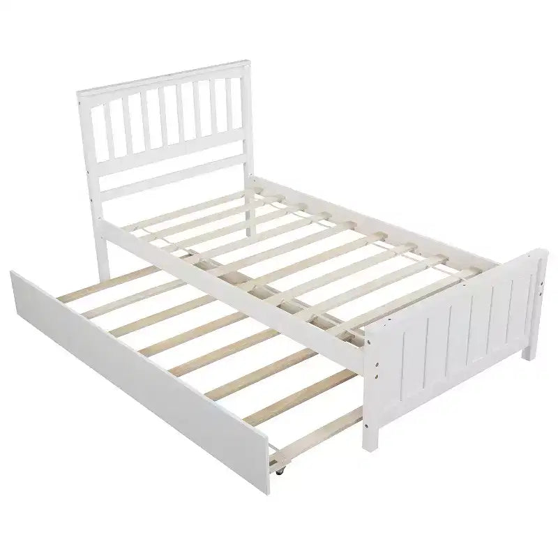 avec Trundle, Cadre de Lit en Bois avec Tête et Pied de Lit pour Chambre à Coucher
