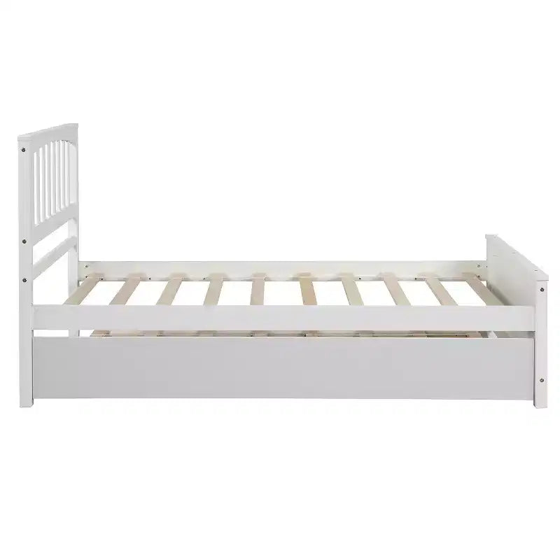 avec Trundle, Cadre de Lit en Bois avec Tête et Pied de Lit pour Chambre à Coucher