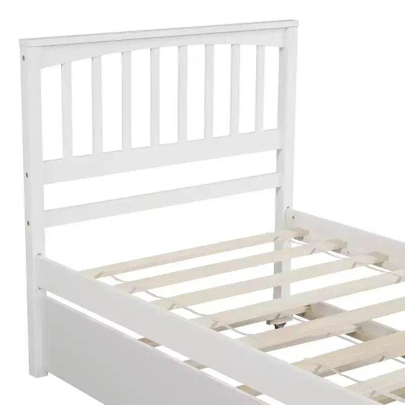 avec Trundle, Cadre de Lit en Bois avec Tête et Pied de Lit pour Chambre à Coucher