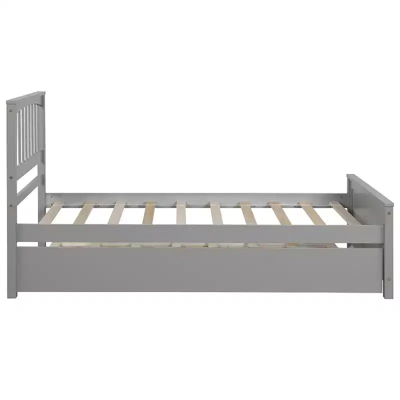 avec Trundle, Cadre de Lit en Bois avec Tête et Pied de Lit pour Chambre à Coucher