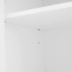 Meuble de rangement de salle de bain sur pied avec tiroir, étagères réglables, portes à charnières amorties, finition peinte durable, blanc