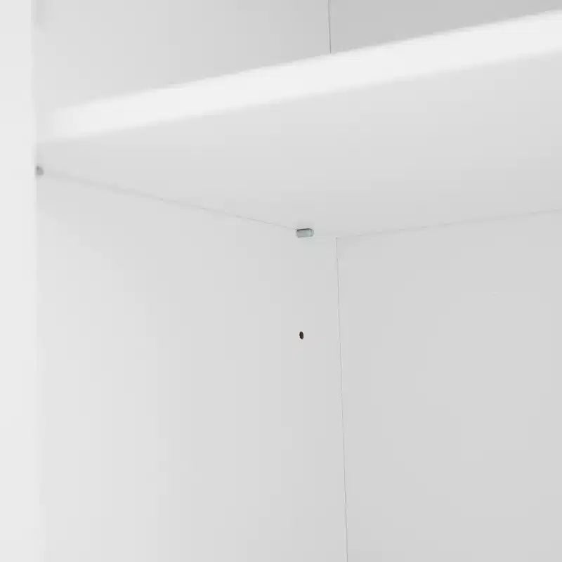 Meuble de rangement de salle de bain sur pied avec tiroir, étagères réglables, portes à charnières amorties, finition peinte durable, blanc