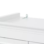 Meuble de rangement de salle de bain sur pied avec tiroir, étagères réglables, portes à charnières amorties, finition peinte durable, blanc