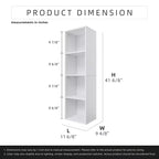 Étagère bibliothèque en bois à 4 niveaux de 106,5 cm de hauteur avec étagères réglables