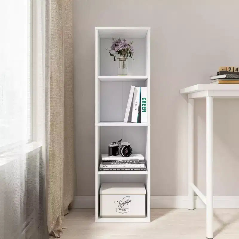 Étagère bibliothèque en bois à 4 niveaux de 106,5 cm de hauteur avec étagères réglables