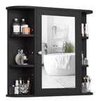 Celebalcony Bathroom Mirror Cabinet Wall Mounted, Bathroom Wall Medicine Cabinet With Mirror And 6 Open Shelves