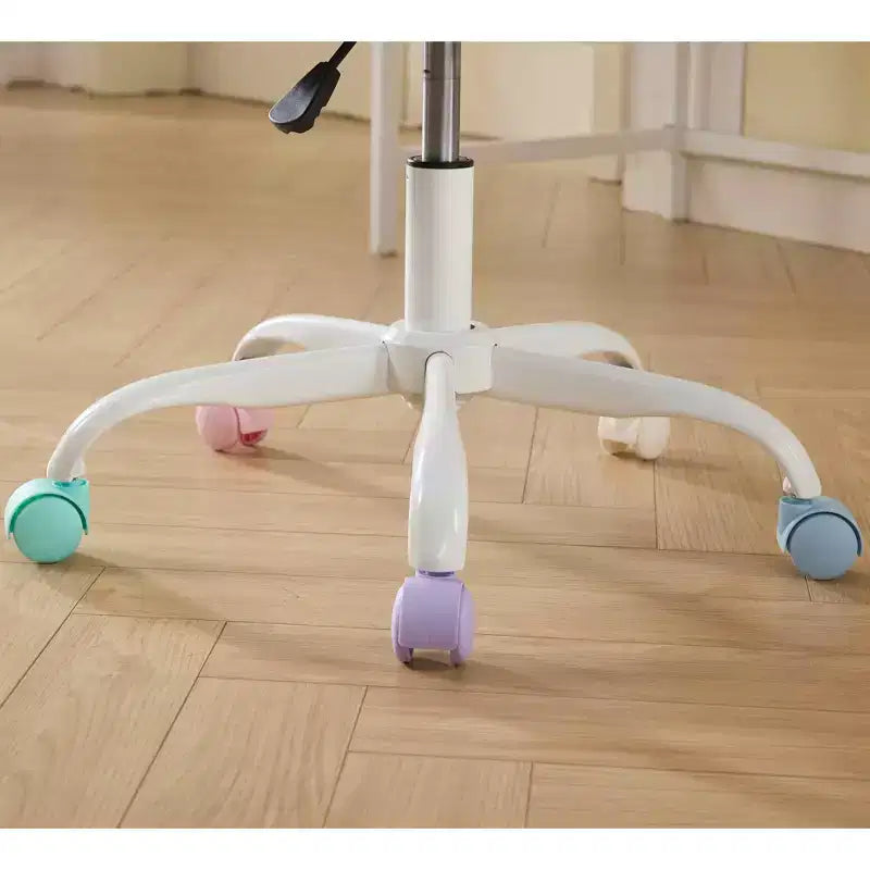 Chaise de bureau en fausse fourrure de lapin - Base en métal, pivotante réglable, chaise de coiffeuse, violette