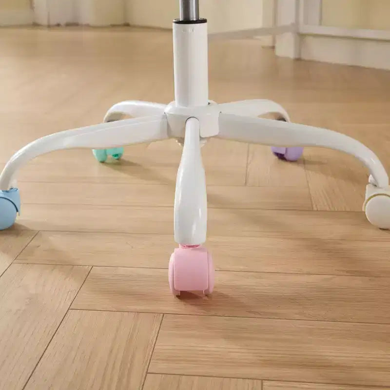 Chaise de bureau en fausse fourrure de lapin - Base en métal, pivotante réglable, chaise de coiffeuse, violette