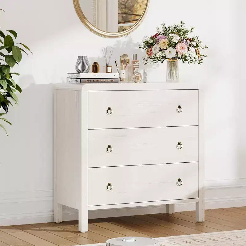 3/5 Drawer Dresser for Bedroom, 30.4 Tall Dresser with Large Drawers, Wooden Closet Chest Storage for Living Room, Hallway