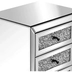 Table d'appoint de chevet moderne avec 3 tiroirs et finition miroir