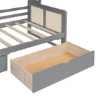 Lit de repos simple/double avec bibliothèque de rangement, lit de repos en bois avec armoires de rangement et étagères