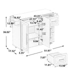 Îlot de cuisine avec plan de travail abattant et tiroirs, chariot de cuisine mobile roulant avec étagères, table à manger pliante avec armoire de rangement