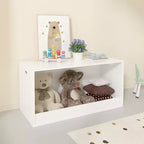 Boîte de Rangement Ouverte pour Jouets, Bac Organiseur en Bois, Grand Espace de Rangement