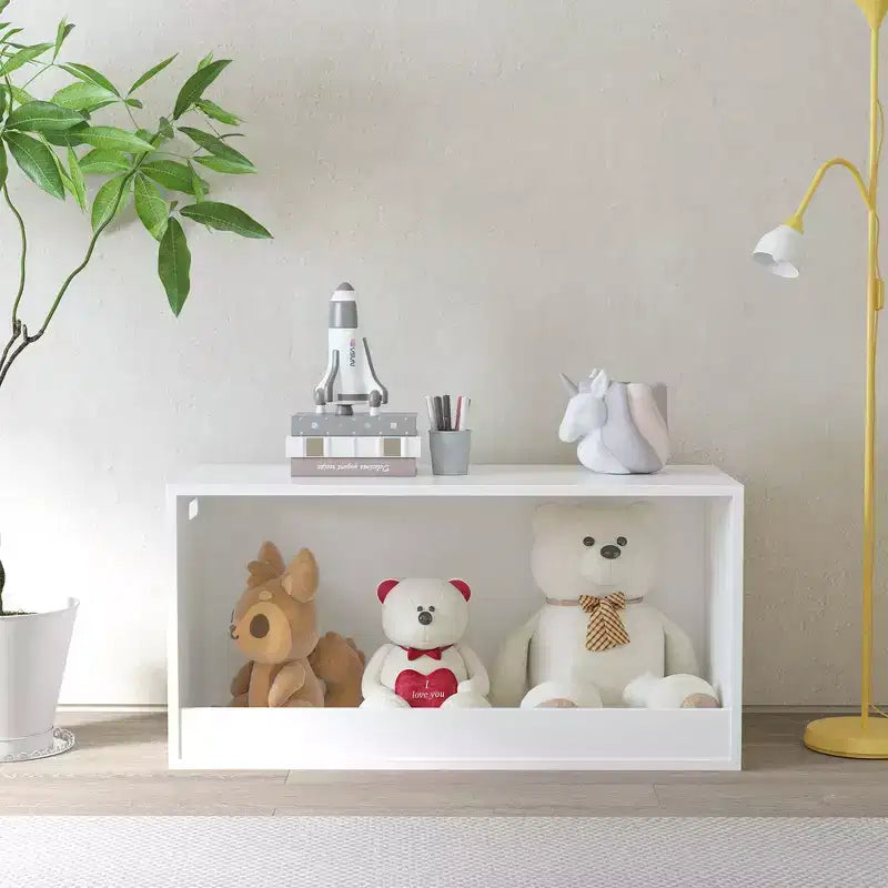 Boîte de Rangement Ouverte pour Jouets, Bac Organiseur en Bois, Grand Espace de Rangement