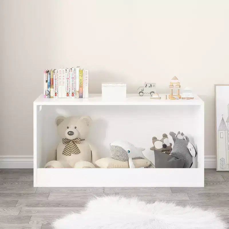 Boîte de Rangement Ouverte pour Jouets, Bac Organiseur en Bois, Grand Espace de Rangement