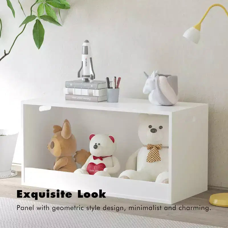 Boîte de Rangement Ouverte pour Jouets, Bac Organiseur en Bois, Grand Espace de Rangement