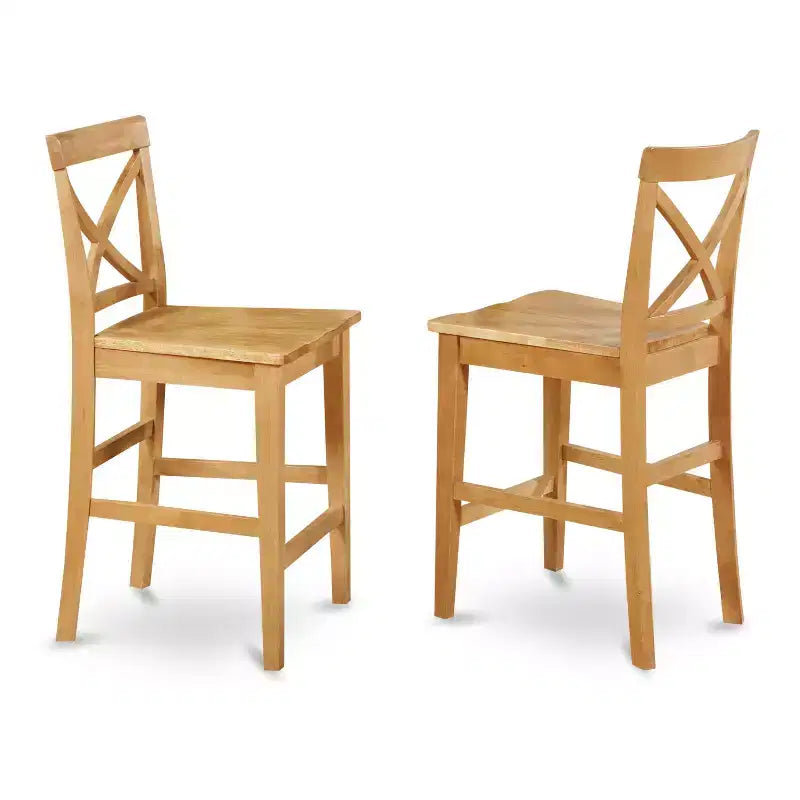 Tabouret de bar en bois marron de 105 cm de hauteur avec dossier haut, forme rectangulaire, sans revêtement