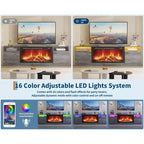 Meuble TV moderne avec éclairage LED, doté de rangements et d'étagères, convenant aux chambres et aux salons.