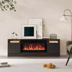 Meuble TV moderne avec éclairage LED, doté de rangements et d'étagères, convenant aux chambres et aux salons.