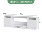 Meuble TV moderne avec éclairage LED, doté de rangements et d'étagères, convenant aux chambres et aux salons.