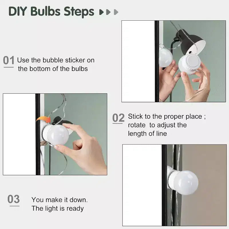 avec miroir et lumières, coiffeuse avec tiroirs et tabouret pour chambre à coucher, noire